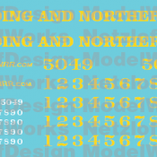 Reading and Northern SD50 Locomotive Decal Set