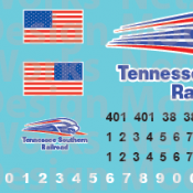 Tennessee Southern Railroad Diesel Locomotive Decal Set