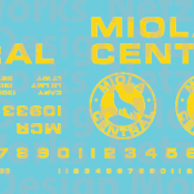 Miola Central Railroad Box Car Decal Set. Yellow Lettering