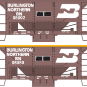 Burlington Northern (BN) Ore Car Decal Set