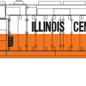 Illinois Central Gulf EMD Locomotive White Orange Scheme