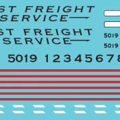 Reading & Northern Fast Freight SD50 Black/White Scheme Decal Set