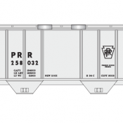 PRR 2 Bay Covered Hopper Plain Keystone Decal Set