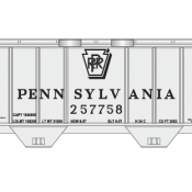 PRR 2 Bay Covered Hopper Shadowed Keystone Decal Set