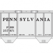 PRR 2 Bay Covered Hopper Small Shadowed Keystone Decal Set