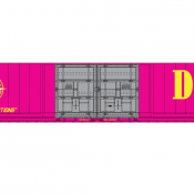 Detroit Toledo & Ironton 4 Door Auto Parts Box Car Pink Scheme Decal Set