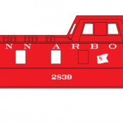 Ann Arbor Caboose Flag Logo Decals