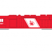 Central New Jersey SD40 Locomotive Decal Red/White Scheme