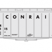 Conrail Covered Hopper Airslide 40ft Large Name White/Black