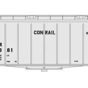 Conrail Covered Hopper Airslide 40ft Small Name White/Black