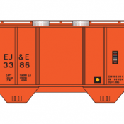 Elgin Joliet Eastern Covered Hopper 2 Bay PS2 Orange Decals