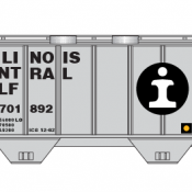 Illinois Central Gulf 2 Bay PS2 Gray with Logo Decals