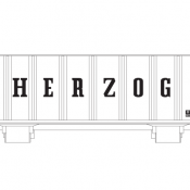 Herzog Open Hopper Ballast 41ft White Car Decals