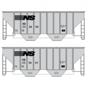 Norfolk Southern Covered Hopper 2 Bay Gray Small Logo