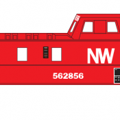 Norfolk Western C-18 Caboose White NW Logo Decals