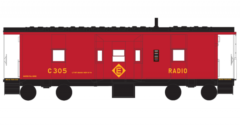 Erie Lackawanna Bay Window Caboose Decals Red/Yellow | CMR Products