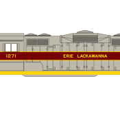 Erie Lackawanna GP7/GP9 Gray Yellow Decals