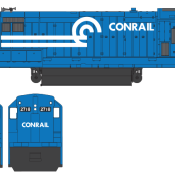 Conrail U23B Long Logo Decals