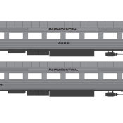 Penn Central Corrugated Passenger Car Black Logo Lettering Decals