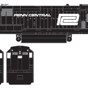 Penn Central U23b Locomotive Decals