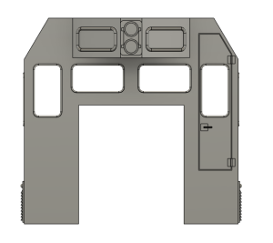 415-3033 HO Scale Train Parts - CF7 3 Window No Sight Window Angled Cab 3