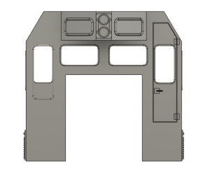 415-3035 HO Scale Train Parts - CF7 Tall Engineer Window, Plugged 3 Window Cab 2