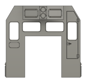 415-3037 HO Scale Train Parts - CF7 Sight Engineer Window, Plated 3 Window Cab 2