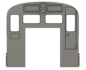 415-3043 HO Scale Train Parts - CF7 Sight Engineer Window, Plugged 3 Window Cab 2