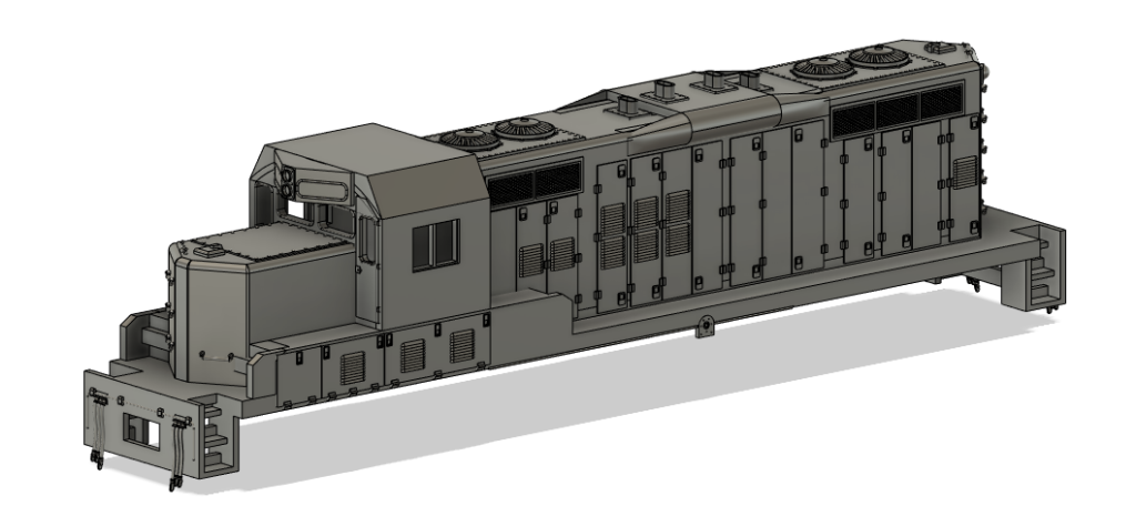 N Scale EMD ATSF GP7u with patched DB Locomotive Shell | CMR Products