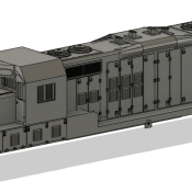 N Scale EMD ATSF GP7u with patched DB Locomotive Shell