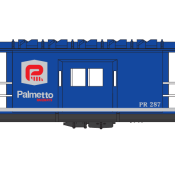 Palmetto Railway Silver Logo Caboose Decals