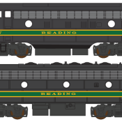 Reading Lines Faded Green Striping F7 Locomotive Decals