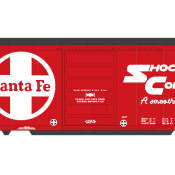 Santa Fe 40ft Modern Shock Control Box Car Decal Set