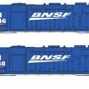 BNSF GP38-3 Blue White Locomotive Decals