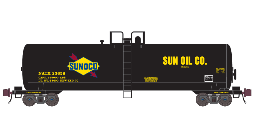 Sunoco Modern Tank Car v1 Decals | CMR Products