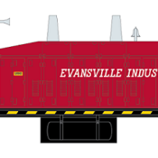 Evansville Industrial Railroad Locomotive White Decals